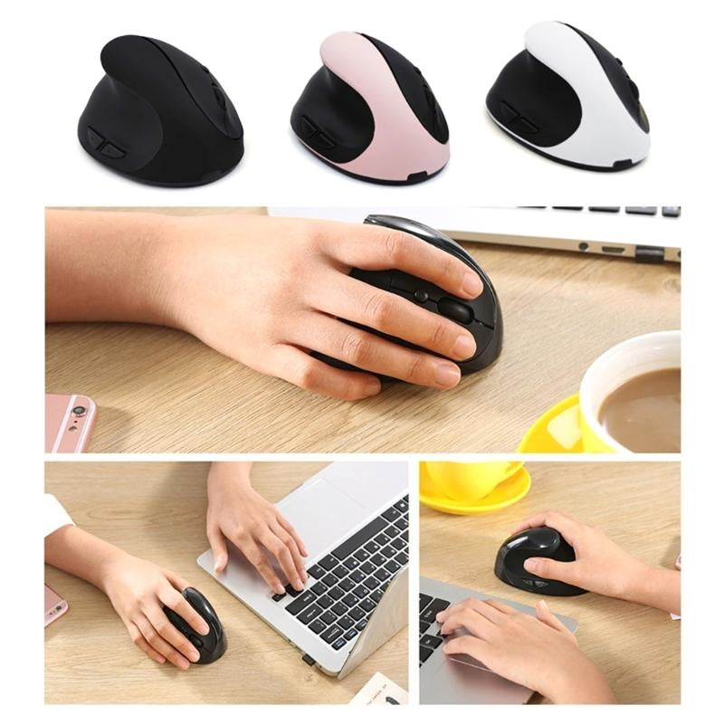 souris ergonomique noire blanc rose