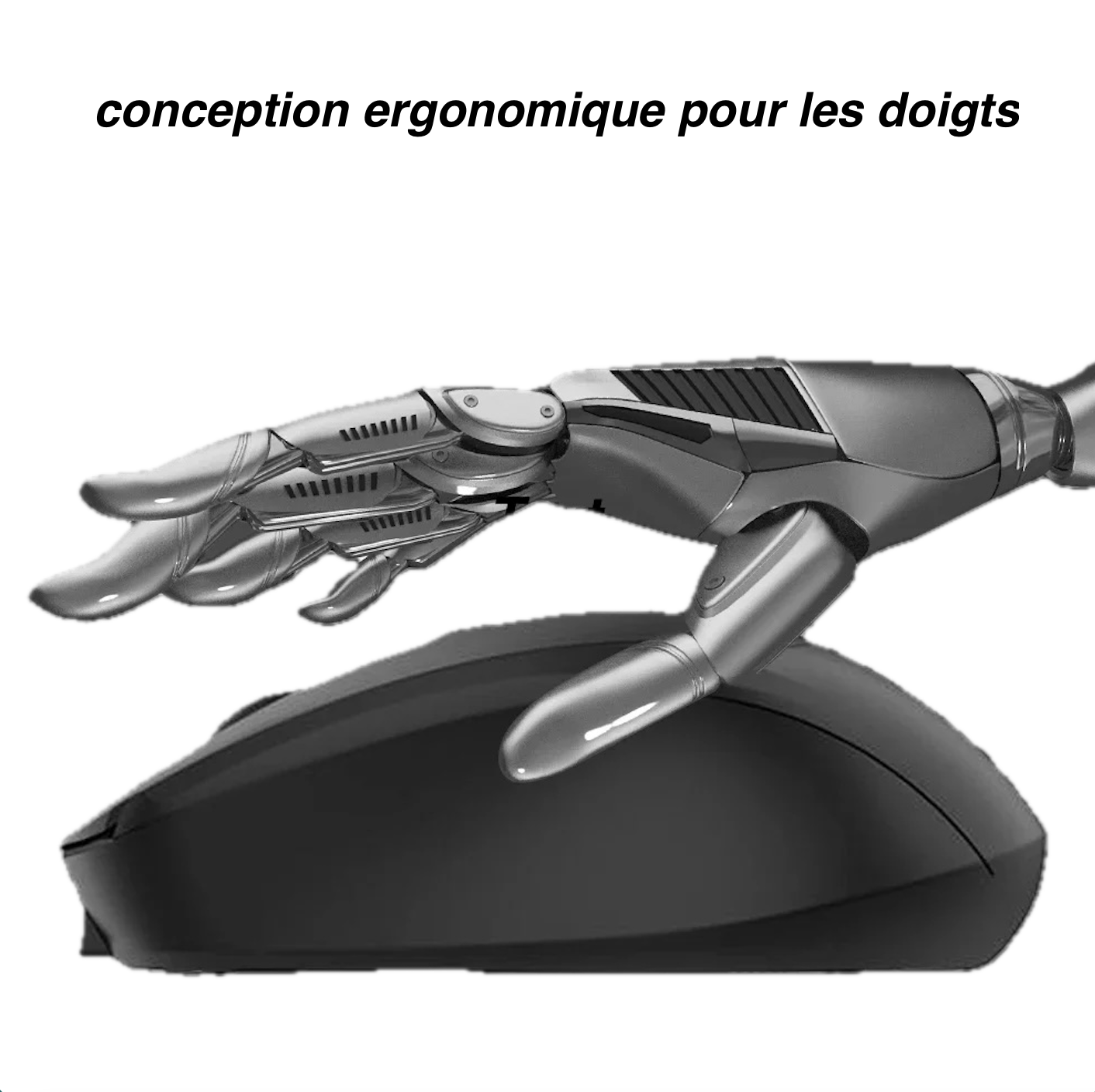 souris ergonomique noire doigts