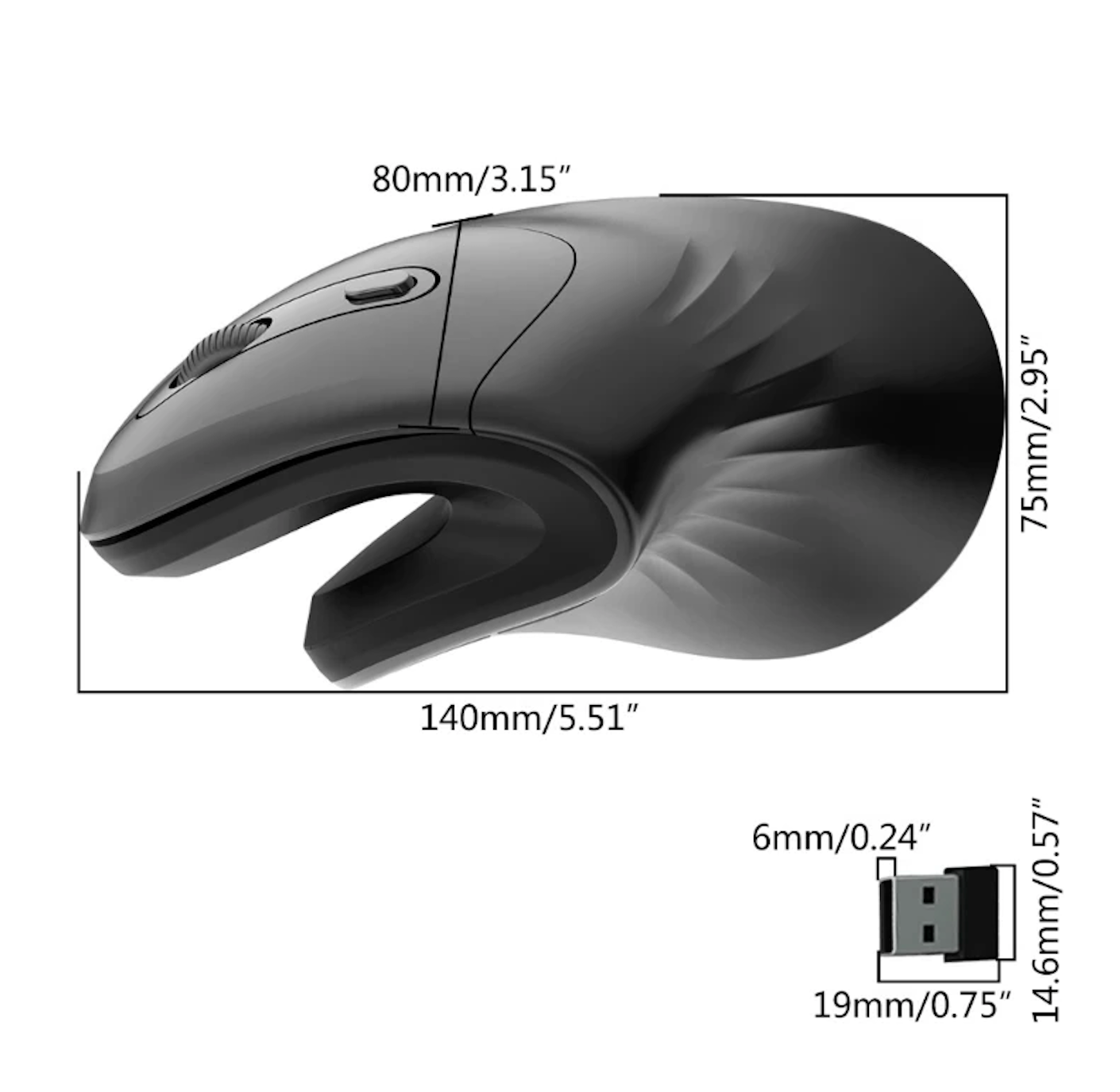 Souris ergonomique | Verticale Sans Fil