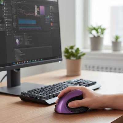 Souris ergonomique violet ordinateur bureau